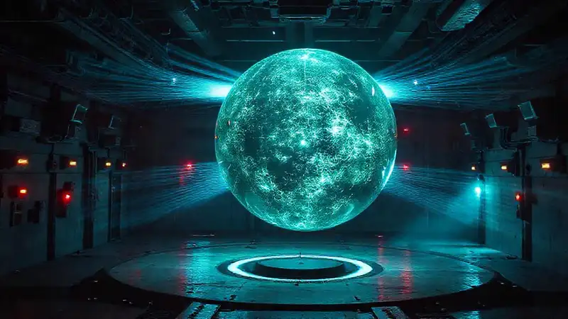 Esfera luminosa con tecnología y seguridad avanzada