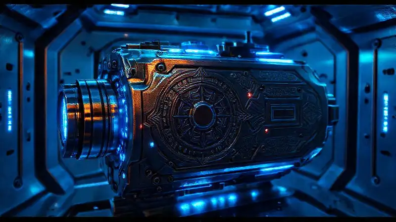 Dispositivo futurista en cámara de contención