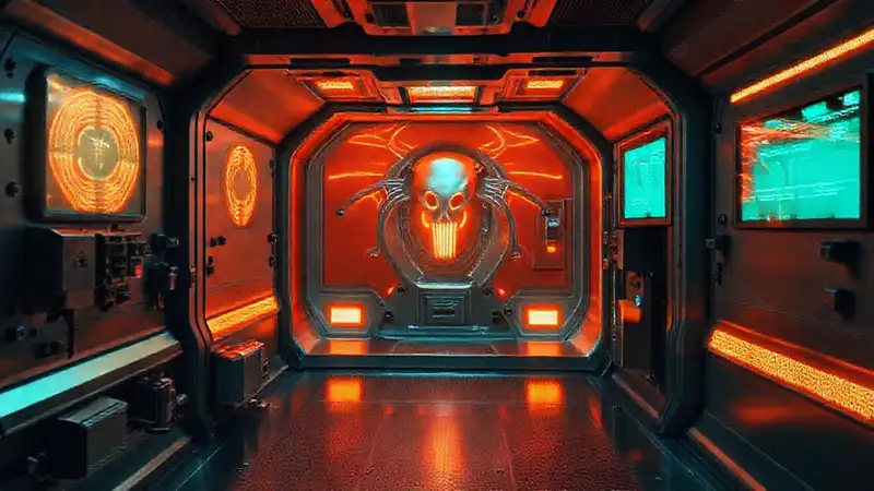 Cámara de contención alienígena y tecnología avanzada