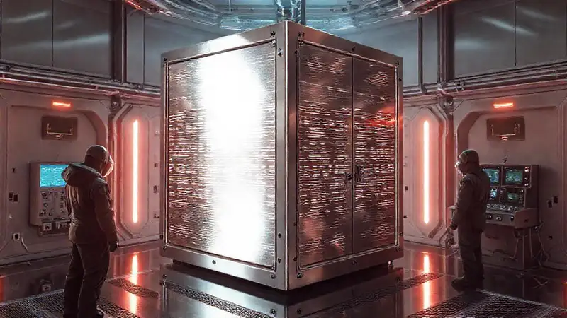 Cuarto de alta tecnología con estructura metálica