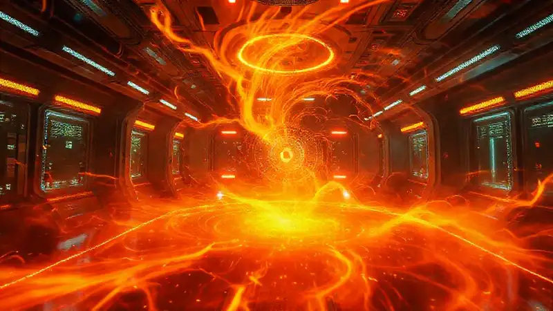 Campo energético misterioso en entorno futurista alertar
