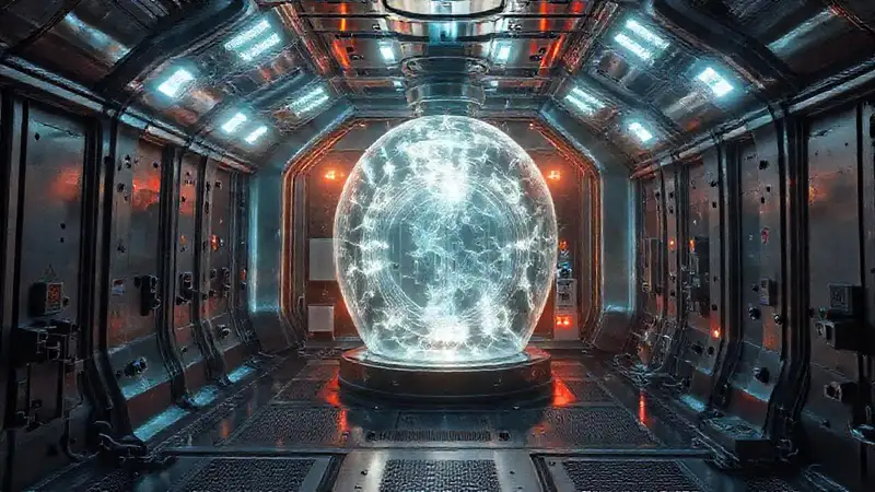 Estructura energética en cámara segura y brillante