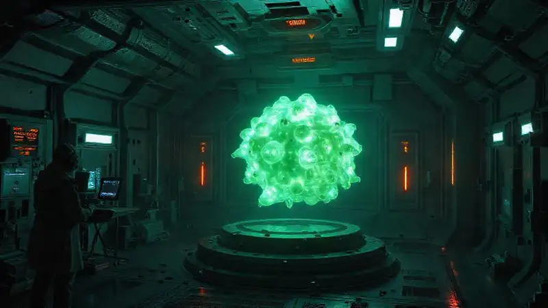 Entidad luminosa misteriosa en contenedor reforzado