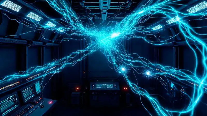 Red de energía dimensional en sala de contención