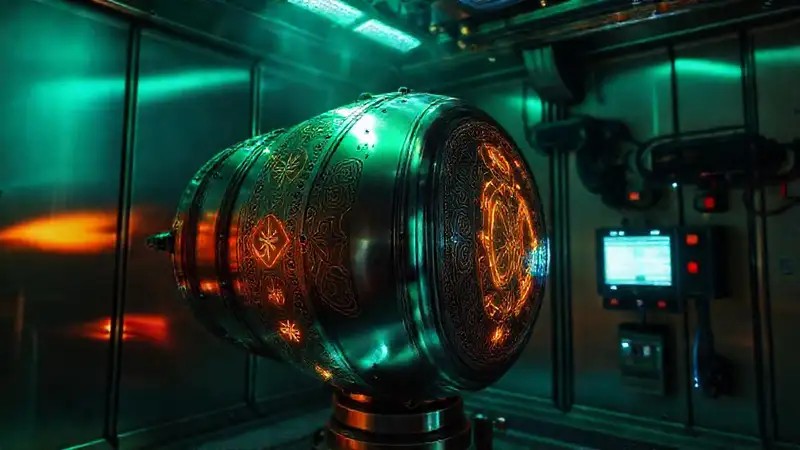 Dispositivo metálico misterioso en cámara blindada
