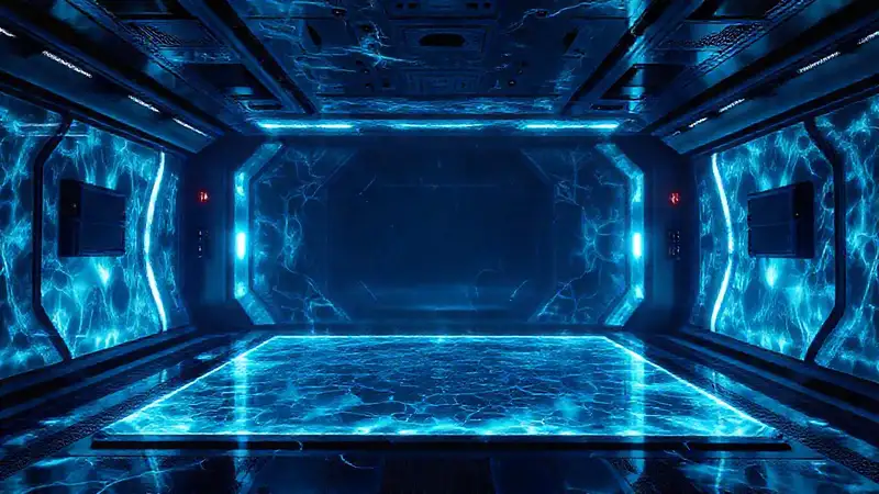Campo de energía futurista y surrealista obscuro