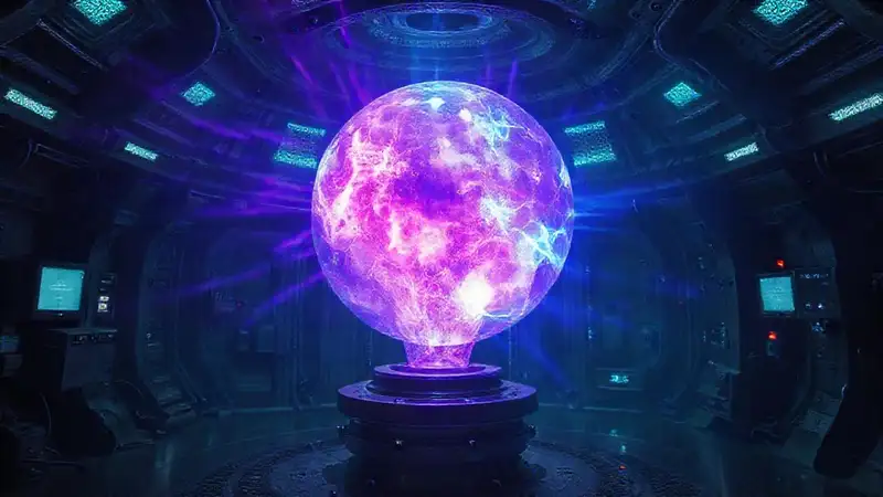 Cristal misterioso en cámara de alta seguridad