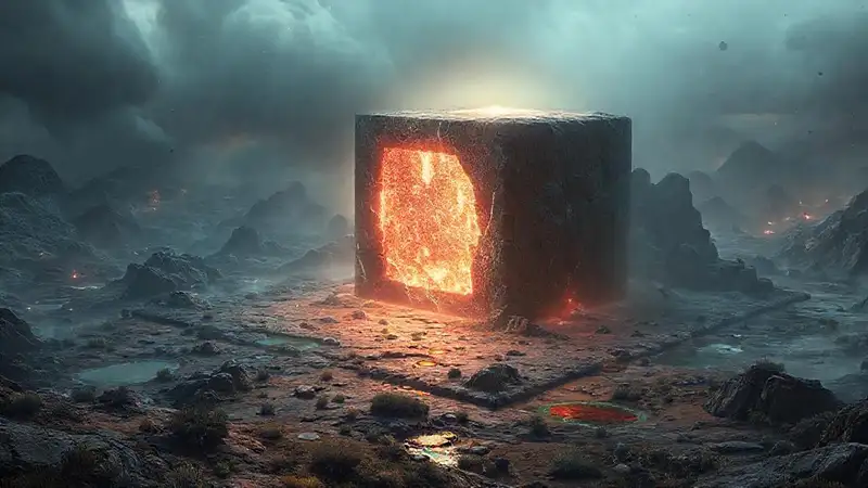 Paisaje cósmico misterioso y luminoso