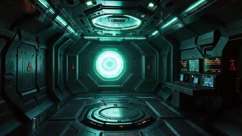 Cámara futurista con energía y tecnología avanzada