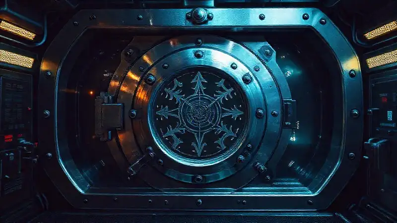 Cámara de contención futurista y misteriosa
