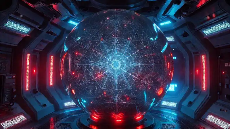Esfera translúcida con patrones y seguridad avanzada