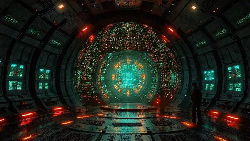Estructura futurista, códigos, seguridad y magnetismo