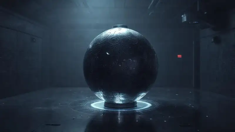 Esfera luminosa misteriosa en sala de contención