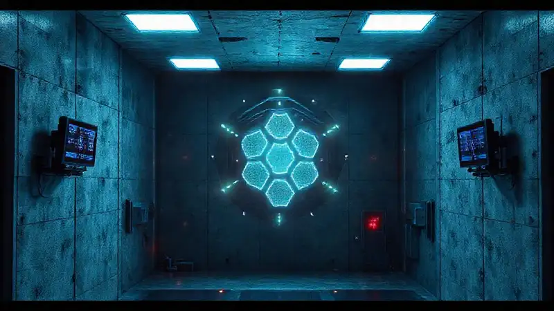 Estructura electromagnética misteriosa en sala de contención