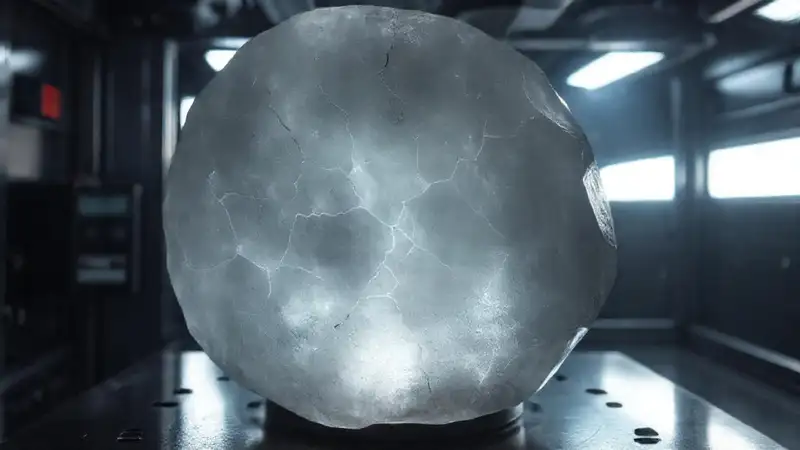 Cristal gris brillante en entorno misterioso y científico