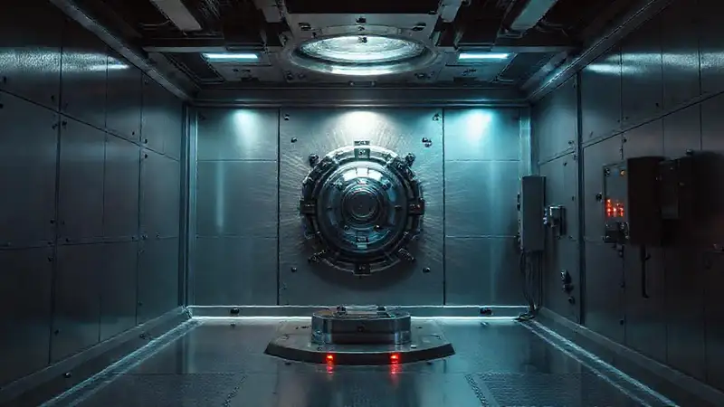 Habitáculo futurista de alta seguridad y vigilancia