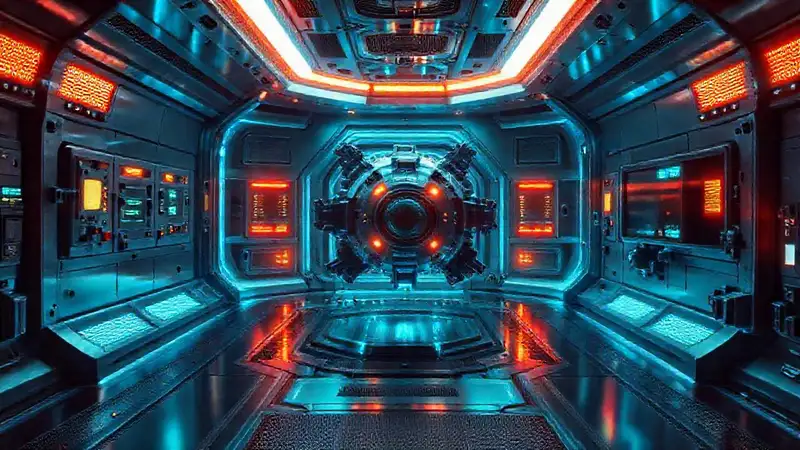 Cámera de contención futurista y segura