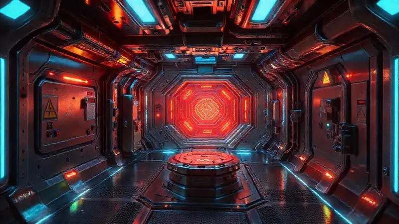 Cámara futurista con sensores y luz fría
