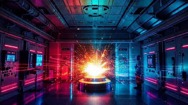 Forma luminosa energética en entorno controlado