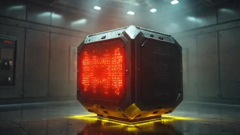 Objeto cúbico misterioso electromagnético y peligroso