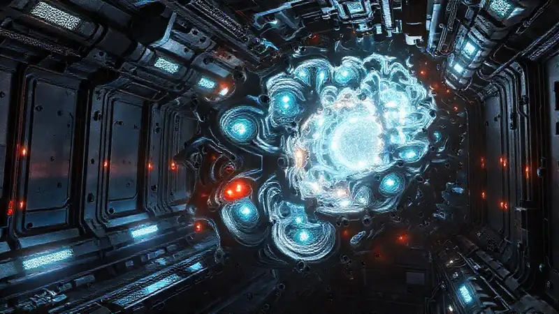 Estructura metálica futurista con seguridad avanzada