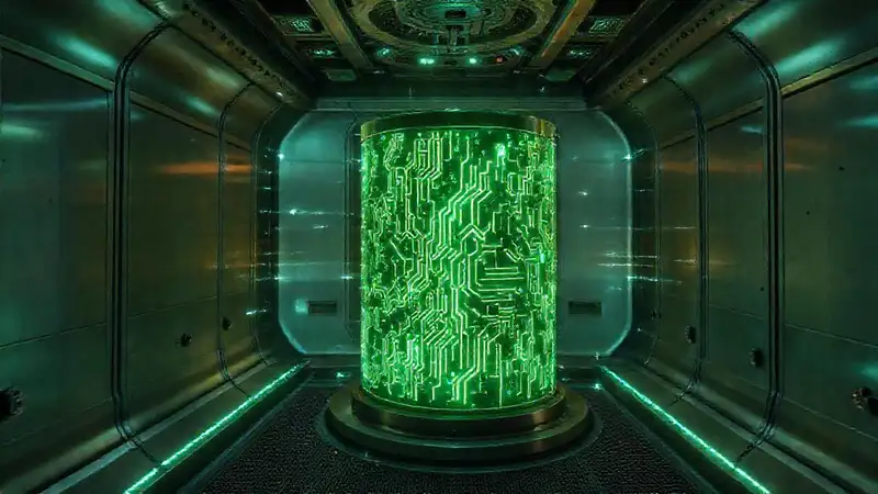 Material misterioso con patrones y campos electromagnéticos