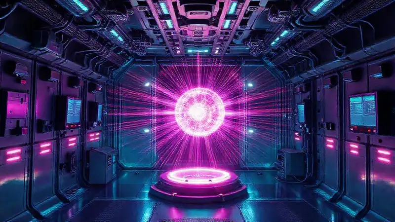 Esfera luminosa en cámara ultratecnológica segura