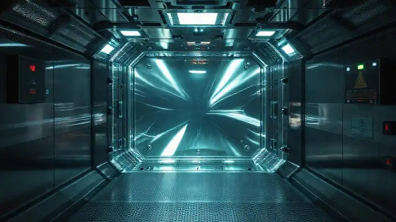 Cámera de contención futurista y misteriosa
