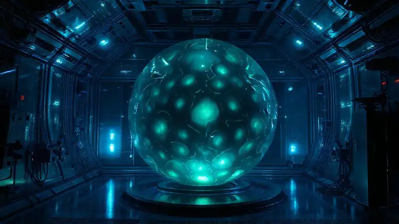 Entidad alienígena en contención tecnológica y segura