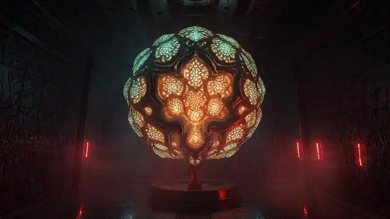 Estructura bioluminosa y misteriosa en contención