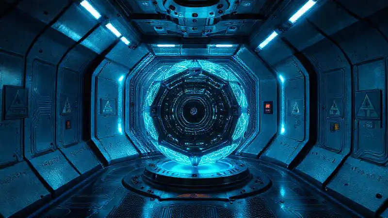 Cámaras futuristas de alta seguridad misteriosa