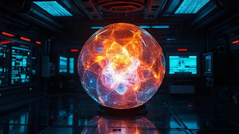 Estructura luminosa y misteriosa en contención tecnológica