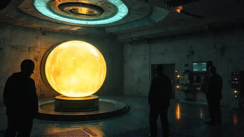 Esfera luminosa en cámara de alta seguridad