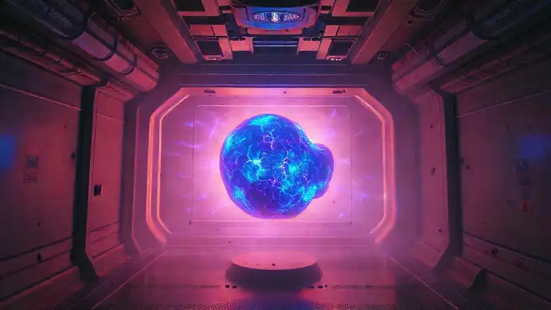 Anomalía energética misteriosa en contención futurista