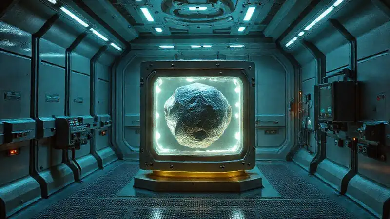 Cámera de contención futurista y misteriosa