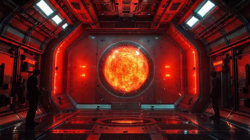 Bóveda energética misteriosa en entorno futurista