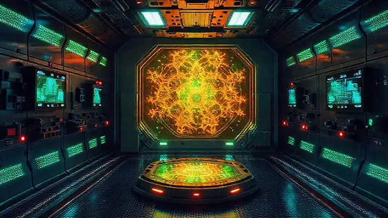 Campo energético fractal en cámara de seguridad