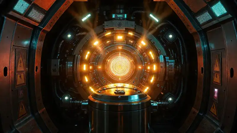 Dispositivo futurista con energía y detalles complejos