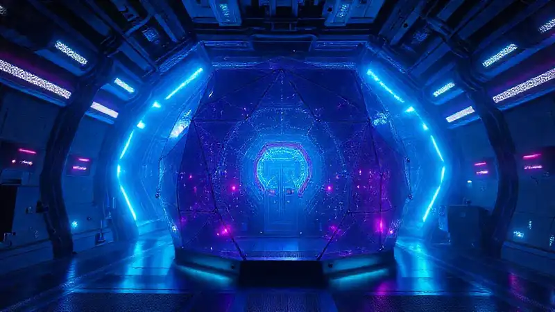 Estructura futurista con emisiones y ambiente peligroso