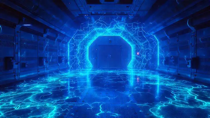 Campo de energía brillante y enigmático