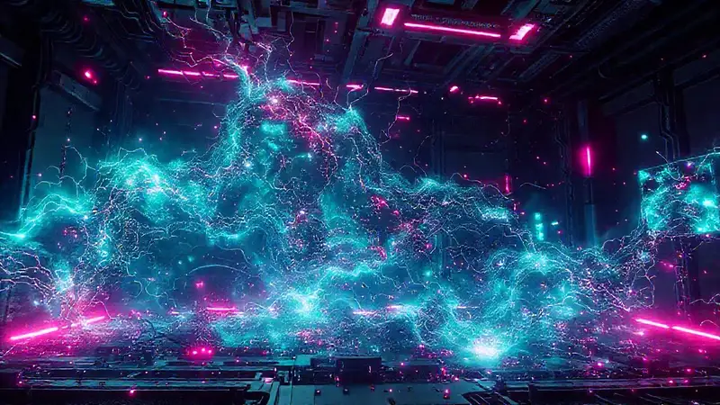 Forma caótica y luminosa en campo electromagnético