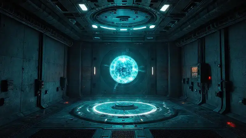 Sala de contención futurista y peligrosa