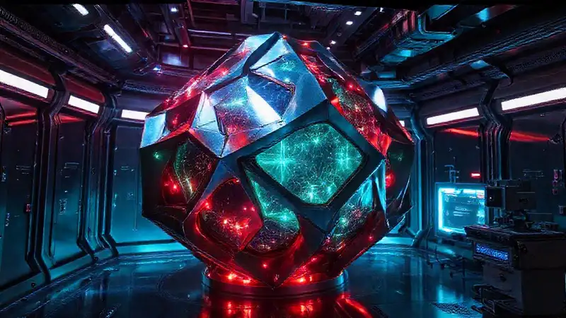 Estructura metálica futurista en ambiente científico