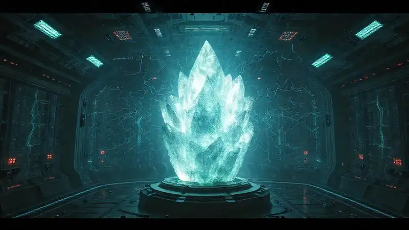 Cristal brillante en cámara de alta tecnología。