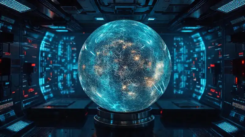 Esfera luminosa misteriosa en entorno tenso