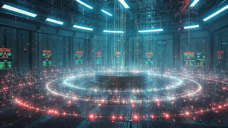 Campo de energía y tecnología futurista