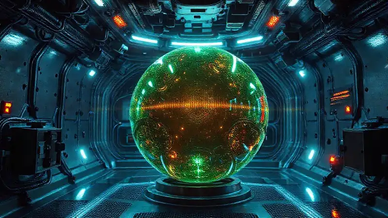 Cámara de contención futurista y misteriosa
