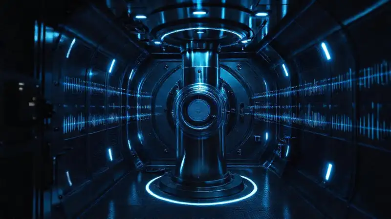 Sala de contención futurista y vigilada