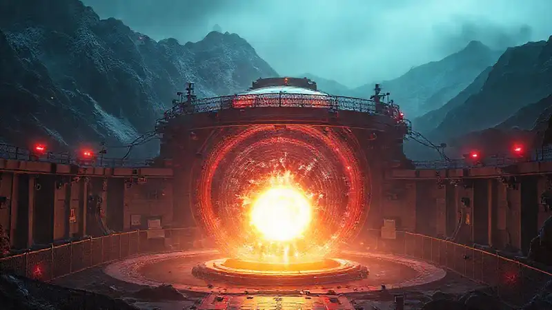 Esfera de energía en ambiente futurista y seguro