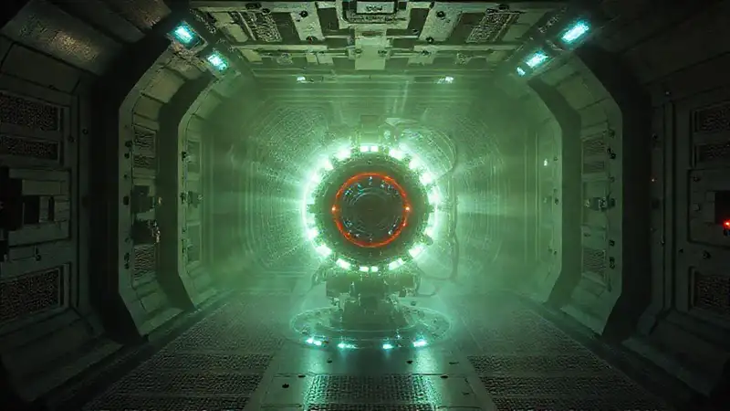 Cápsula futurista con energía y tecnología avanzada